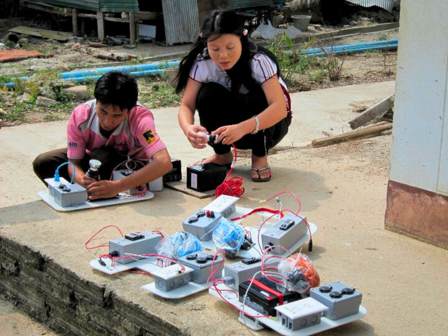 Early Solar Suitcase prototypes being tested in Thailand